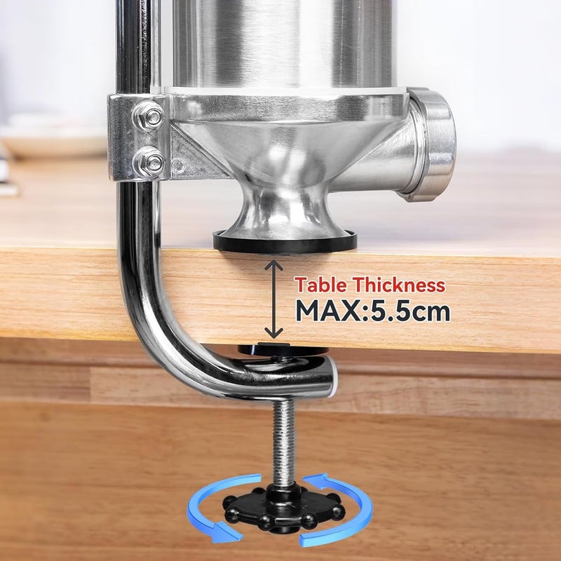 MASTER FENG 5 LBS Sausage Stuffer Vertical Stainless Steel Stuffing Maker Machine Packed with 8 Stuffing Funnels and 1 Silicone Piston - Image 5